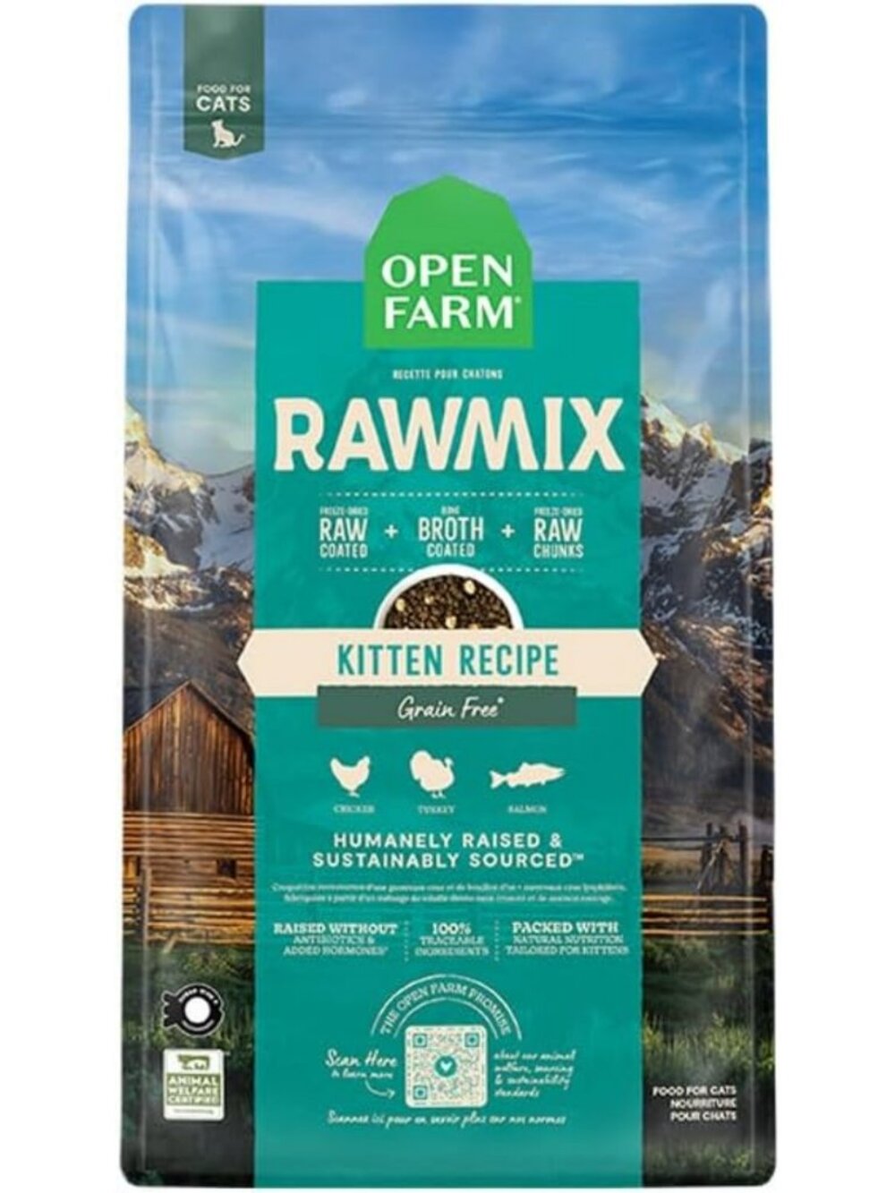 Grain-Free RawMix Dry Cat Food for Kittens, 8lb Kibble - Healthy & Nutritious